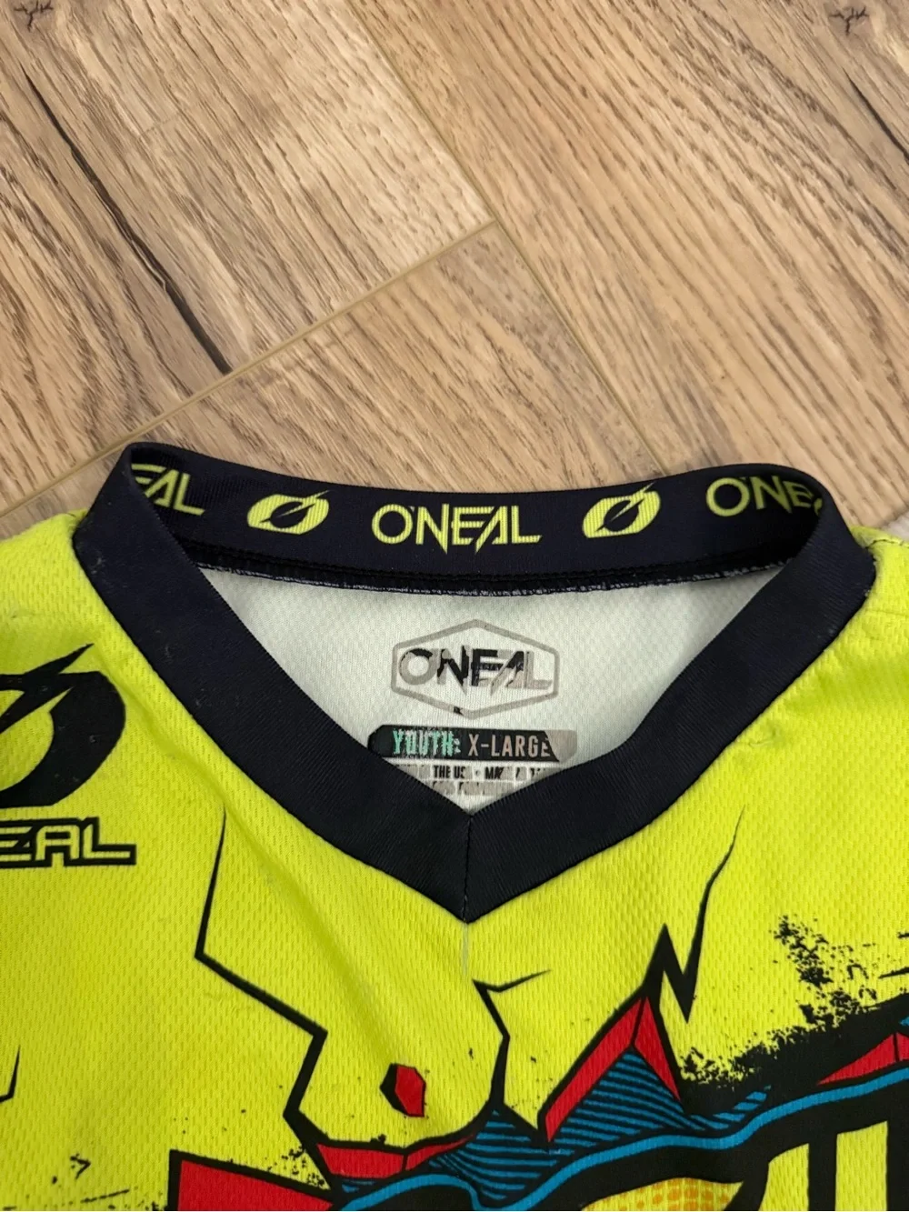 O'Neill Neon Yellow & Black Kids Long-Sleeve Motocross Jersey